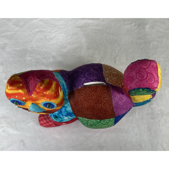Laurel Burch Inspired Patchwork Cat Fabric & Ceramic Money Bank Bnfts Charity - Picture 5 of 11